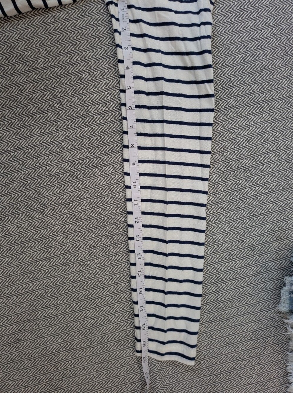 J.Crew Turtleneck Top Women (L) White Navy Stripe Long Sleeve Cotton Nautical - Picture 7 of 7